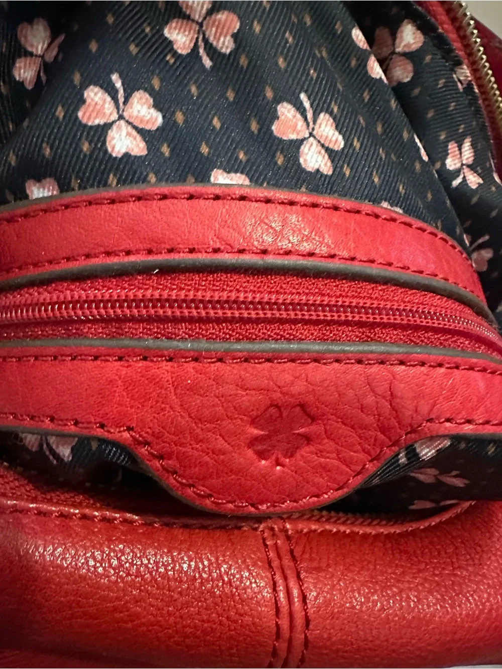 Lucky Brand Red Leather Hobo Shoulder Bag